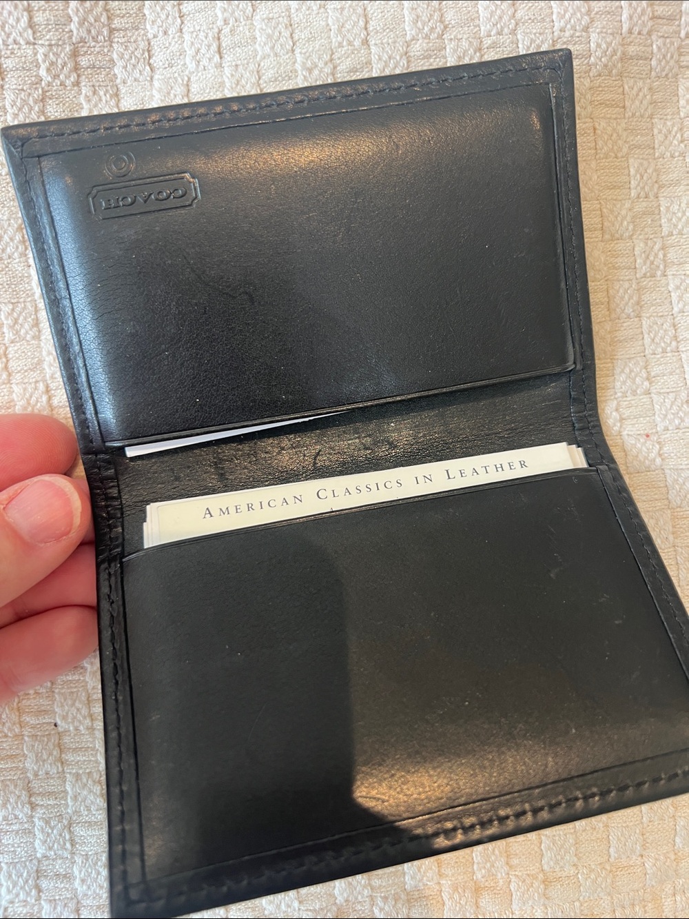 Coach Black Leather Card & Business Card Holder